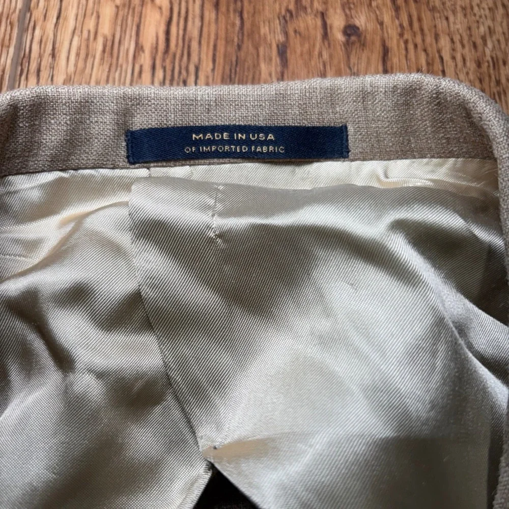 New Hart Schaffner Marx Gold Trumpeter Silk Wool Linen Blazer Mens 42L USA READ